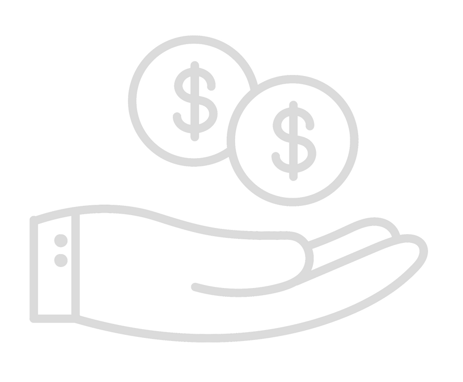 Hand icon holding money symbols